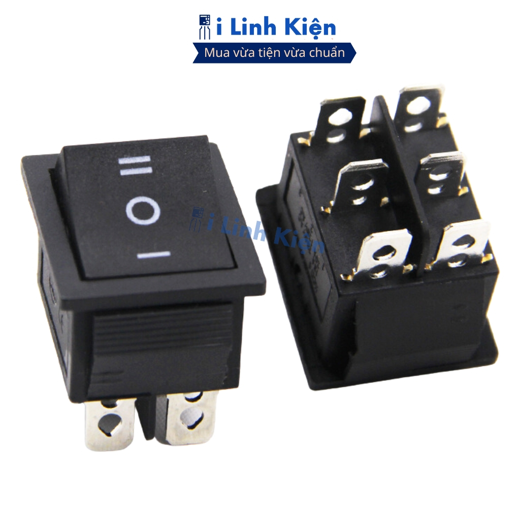 Công tắc bập bênh 6 chân XL601-106 250V 6A 3 chế độ màu đen chất lượng cao ilinhkien.