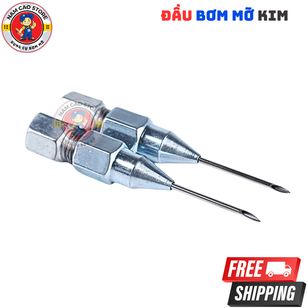 Đầu bơm mỡ bò kim chất liệu thép không rỉ đầu bơm kim chân ren phổ thông bơm được các ngóc ngách trên thiết bị