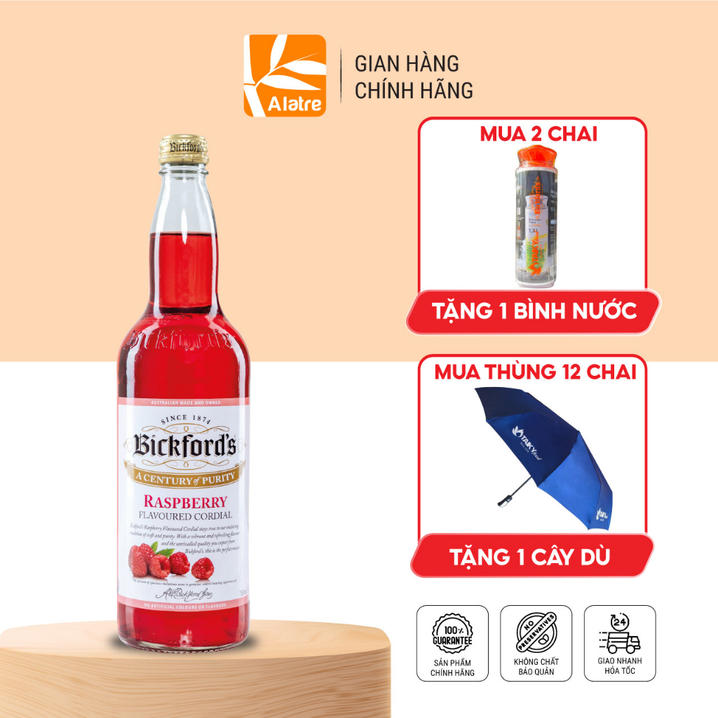 Siro Bickford's Phúc Bồn Tử| Thể Tích Khủng 750ml | Nhập Úc!