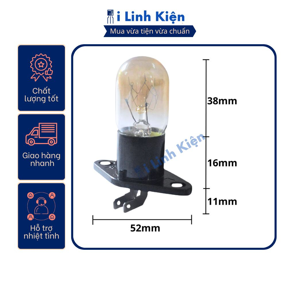 Bóng đèn lò vi sóng 25W 20W 250V có đui đảm bảo chất lượng.