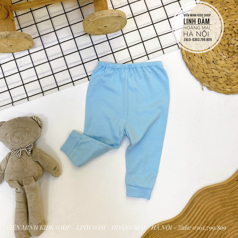 LULLABY Quần dài cho bé trai bé gái hãng Lullaby đáp đũng bo gấu