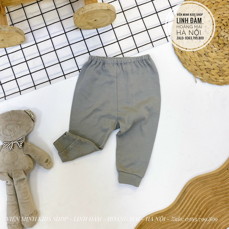 LULLABY Quần dài cho bé trai bé gái hãng Lullaby đáp đũng bo gấu