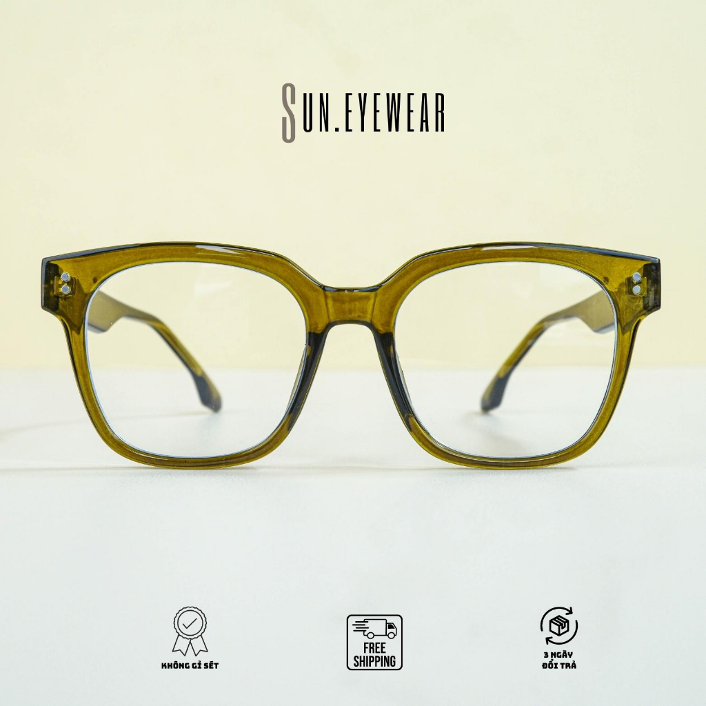 Kính cận thời trang nam nữ hàn quốc gọng dẻo to bản mắt vuông bo cạnh - Sun Eyewear