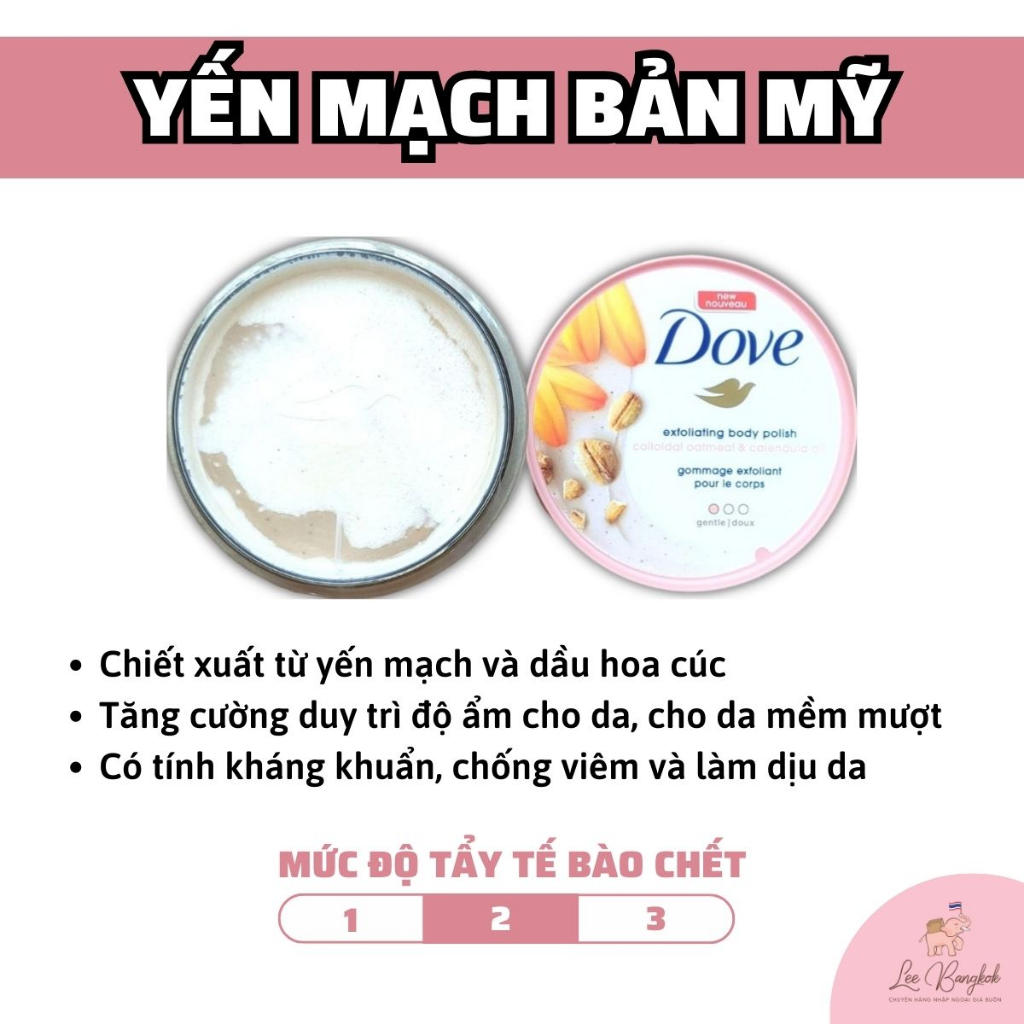 [Bản Mỹ - Đức Date 2025] Tẩy Da, Tế Bào Chết Toàn Thân Body Dove Bản Mỹ Macamadia, Lựu Đỏ Exfoliating Body 298g, 225g