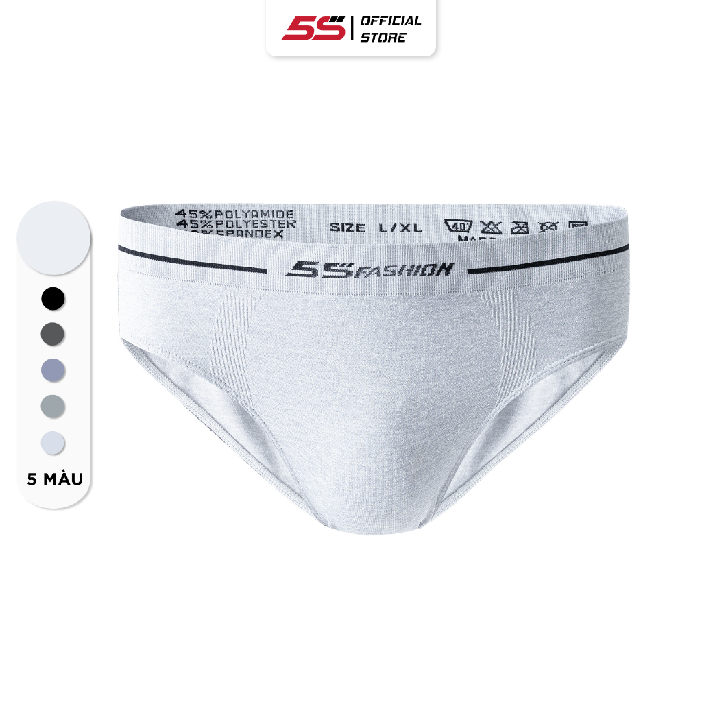 Quần Sịp Tam Giác Nam 5S FASHION Màu Ghi Sáng, Thiết Kế Basic, Dệt Thoáng Khí, Co Giãn Thoải Mái (BRF23005)