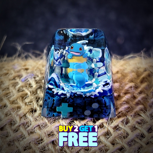 Squirtle keycap , pokemon keycap , nút bàn phím cơ pokemon , keycap resin