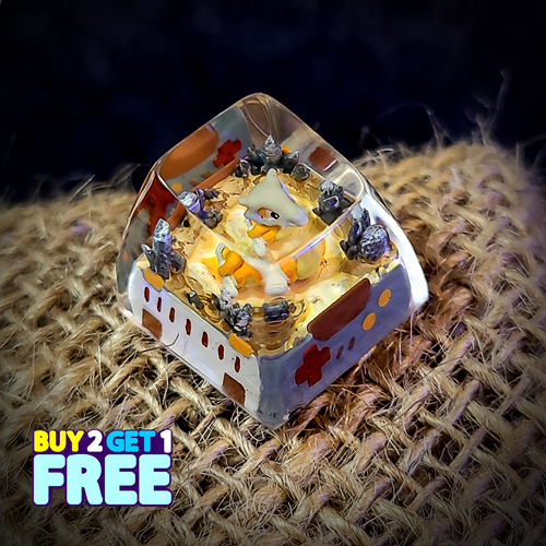 Cubone keycap , pokemon keycap , nút bàn phím cơ pokemon cubone , artisan keycap , anime keycap
