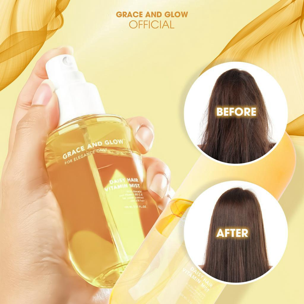 Xịt dưỡng tóc Grace & Glow Daisy Hair Vitamin Mist Xịt dưỡng tóc hương nước hoa với Keratin chống xơ rối