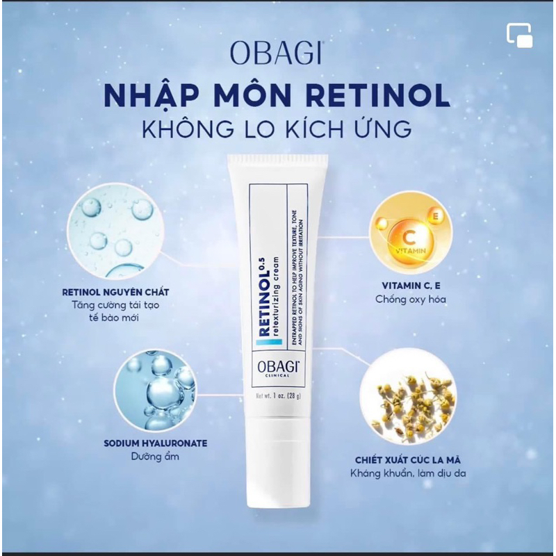 Kem dưỡng chống lão hoá Clinical 0,5 cho da nhạy cảm và cho người mới bắt đầu