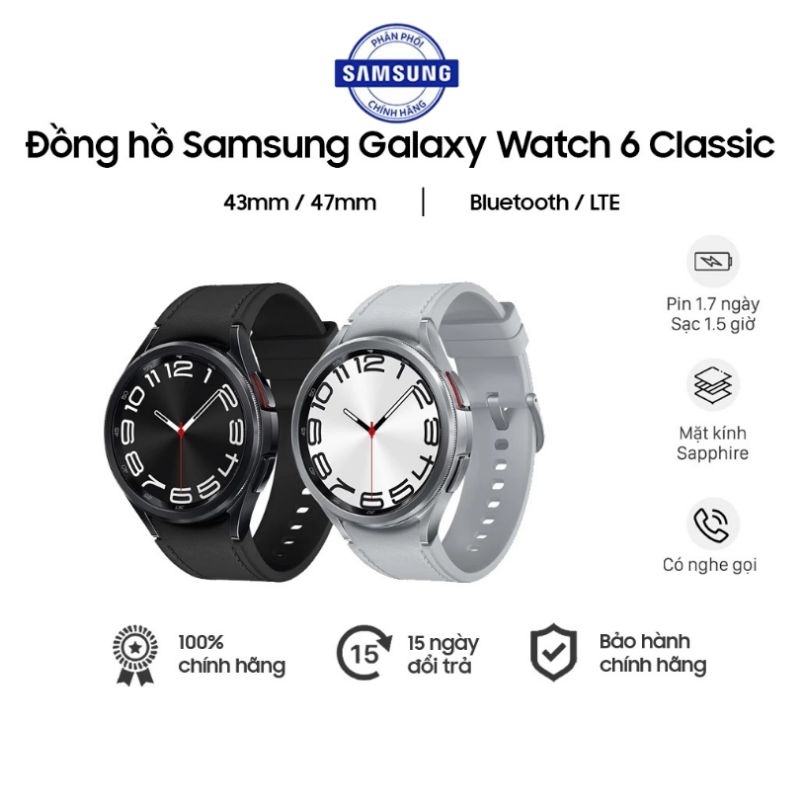 Đồng hồ thông minh Samsung Galaxy Watch 6 Classic - Hàng chính hãng