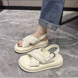 Sandan nữ quai chéo khâu viền quai mới đế cao 4,5CM Mã 818