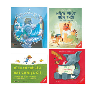 Sách - Combo 4 cuốn ehon song ngữ Ngôi nhà say ngủ + Mình có thể làm bất cứ việc gì+ năm phút nữa thôi + cái gì quan trọ