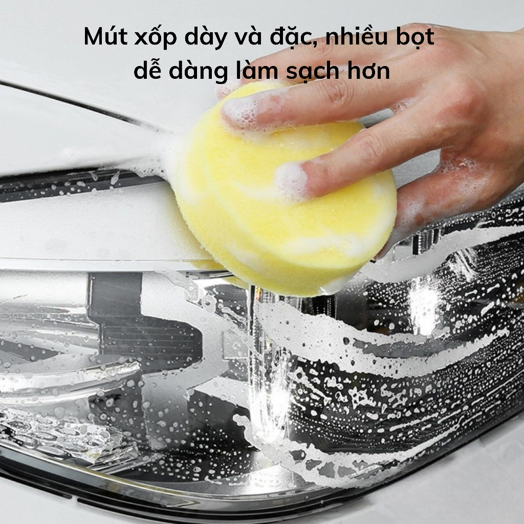 Mút xốp bọt biển đánh bóng sơn ô tô xe máy chuyên dụng hình tròn kích thước 10cm x 3cm - MX01