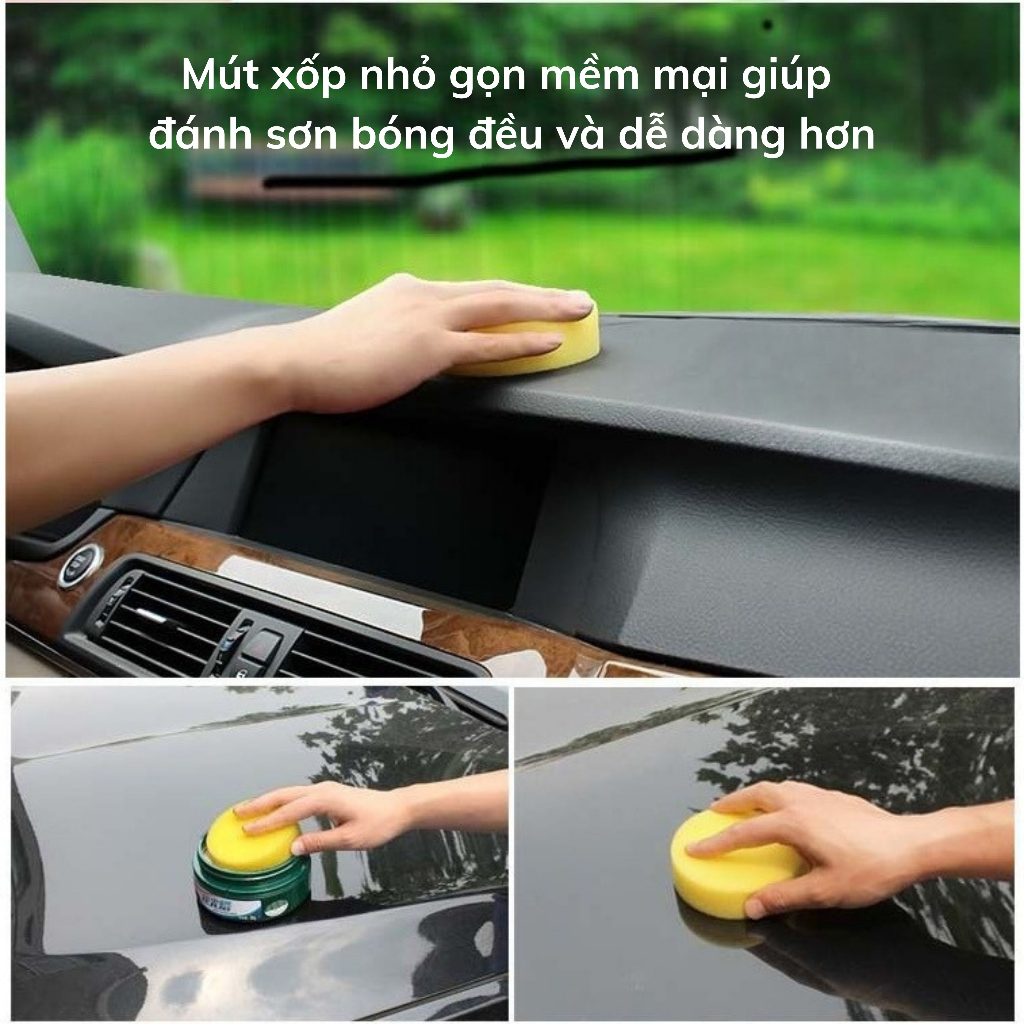 Mút xốp bọt biển đánh bóng sơn ô tô xe máy chuyên dụng hình tròn kích thước 10cm x 3cm - MX01