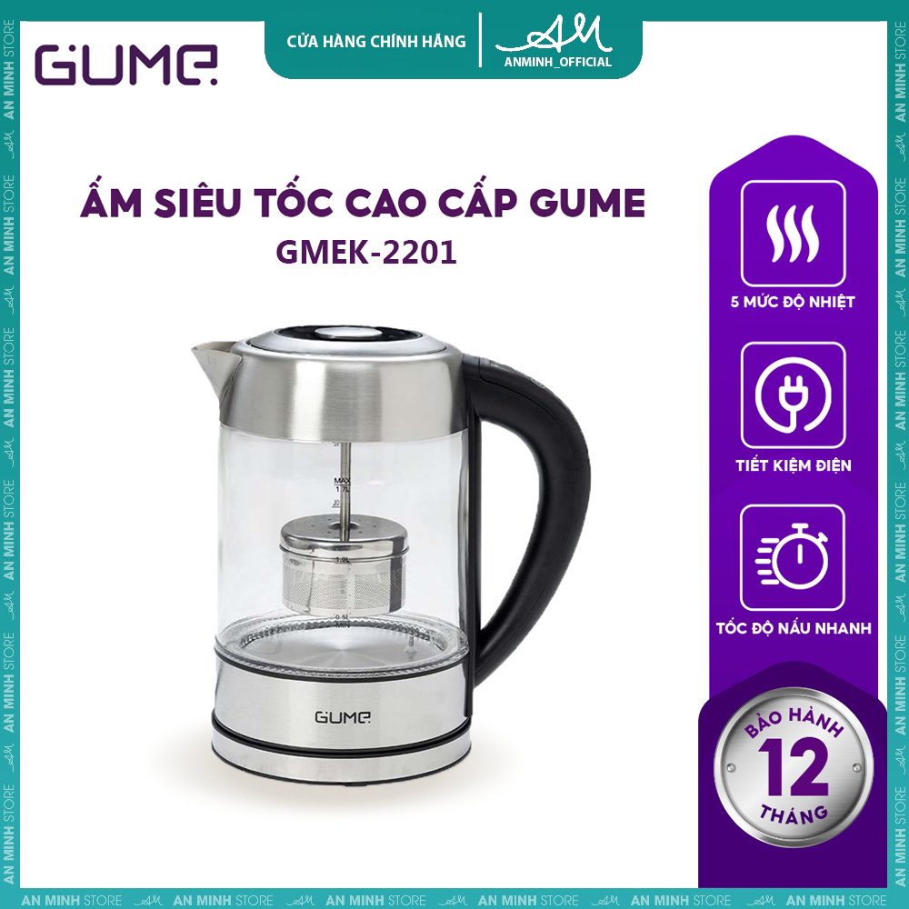 Ấm Siêu Tốc Bình Đun Nước Siêu Tốc Cách Nhiệt Cao Cấp Hàn Quốc GUME-GMEK-2201, Bảo Hành 12 Tháng Lỗi 1 Đổi 1 | BigBuy360 - bigbuy360.vn