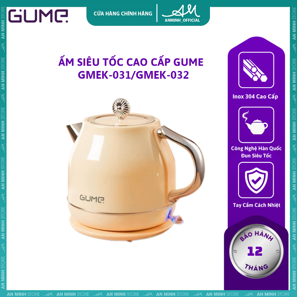 Ấm đun nước siêu tốc cao cấp Gume chính hãng Hàn Quốc - Bảo hành 1 đổi 1 trong vòng 12 tháng | BigBuy360 - bigbuy360.vn