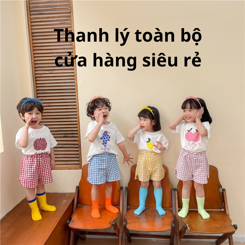 Bộ cộc tay hình hoa quả phối màu đáng yêu cho bé trai, bé gái