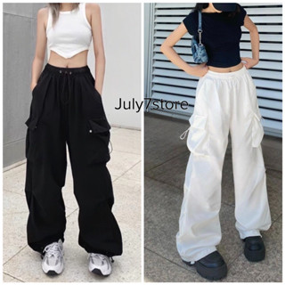 Quần Jogger kaki Dây Rút HANA Form Rộng Nam Nữ Unisex 🖤 Quần dài nữ ống rộng suông TÚI HỘP Y2K phong cách Ulzzang