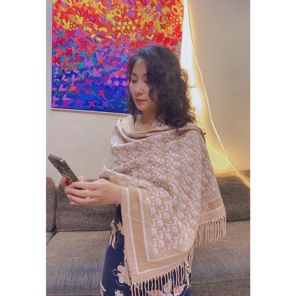 Khăn Choàng Dạ Hiệu Bản Dài 75x180cm - Khăn Dạ Lông Vũ Hàng Có Sẵn