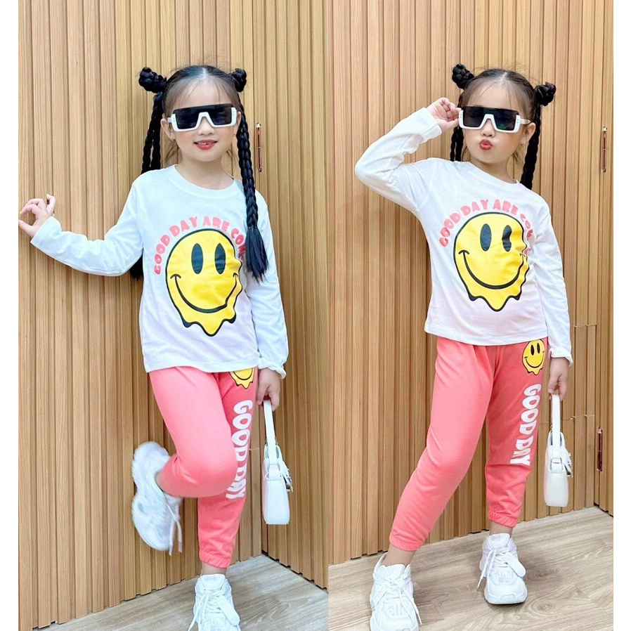 Quần áo dài tay cho bé gái 9-28 kg set đồ bộ thun cotton thoáng nhẹ mềm mịn hình in đẹp xinh xắn Homie Kids