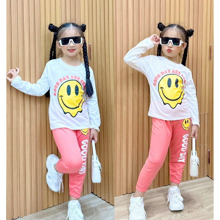 Quần áo dài tay cho bé gái 9-28 kg set đồ bộ thun cotton thoáng nhẹ mềm mịn hình in đẹp xinh xắn Homie Kids