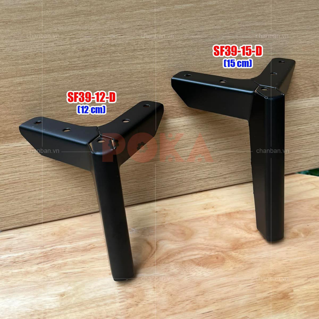 Chân sofa 3 chạc SF39 cao 12cm - 15cm có 3 màu đen - bạc - vàng