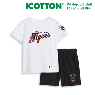 Bộ ngắn tay Icotton cho bé trai hình Tigers BT191