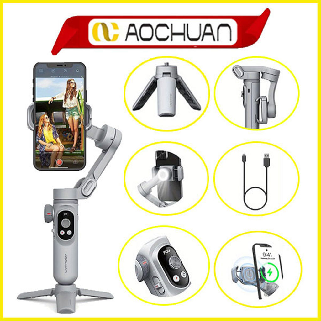 Gimbal AOCHUAN Smart X Pro, Tay cầm chống rung điện thoại chính hãng, Gymbal chống rung khi chụp ảnh, quay video