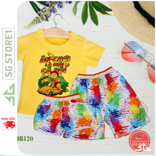 Đồ đi biển nhóm hội gia đình hay cặp đôi set nguyên bộ gồm áo thun và quần short nổi bật DDB120