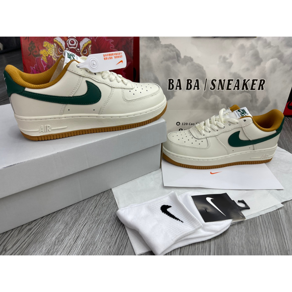 Giày Cao Cấp Thể Thảo Sneaker AF/1 Cổ Vàng Móc Xanh Lá 2024 SIêu Xinh Ảnh Thật + freeship + Tặng Tất