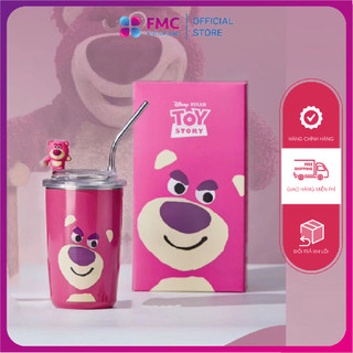 Bình nước giữ nhiệt inox - sticker gấu dâu tây