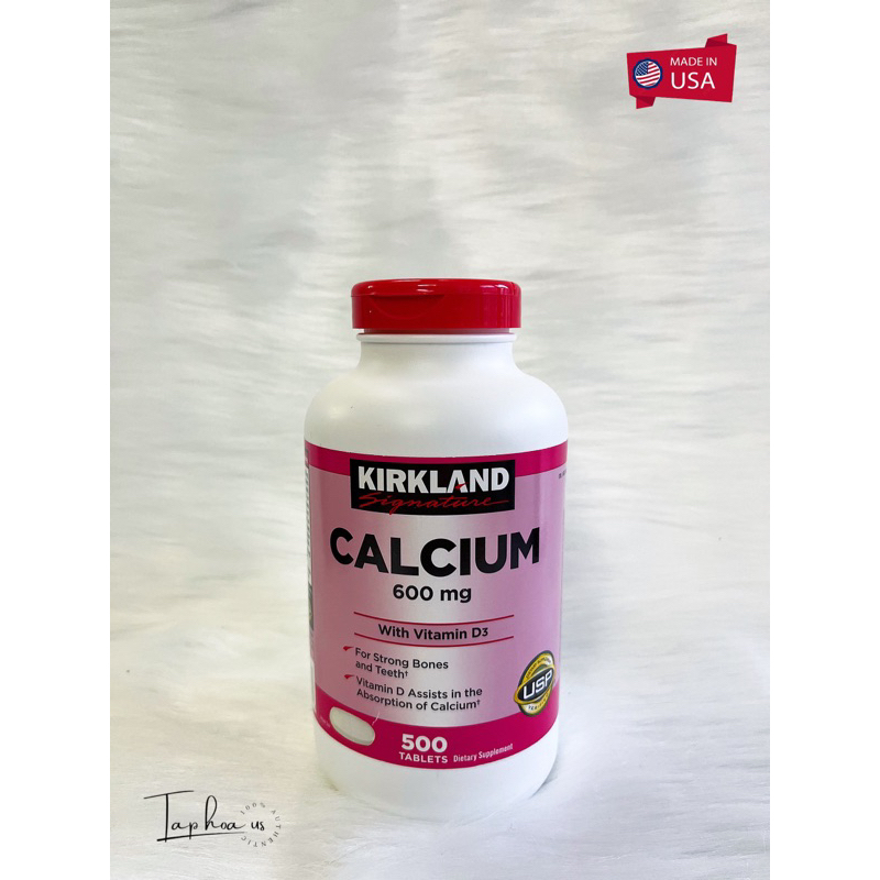 Viên uống bổ sung Canxi Kirkland Calcium 600mg Vitamin D3 (500 viên)