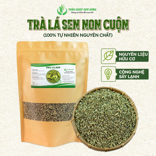 Trà Lá Sen Non Cuộn Sấy Lạnh Cao Cấp - Trà Thảo Mộc An Thần Ngủ Ngon, Mát Gan - Thảo Dược Duy Hưng