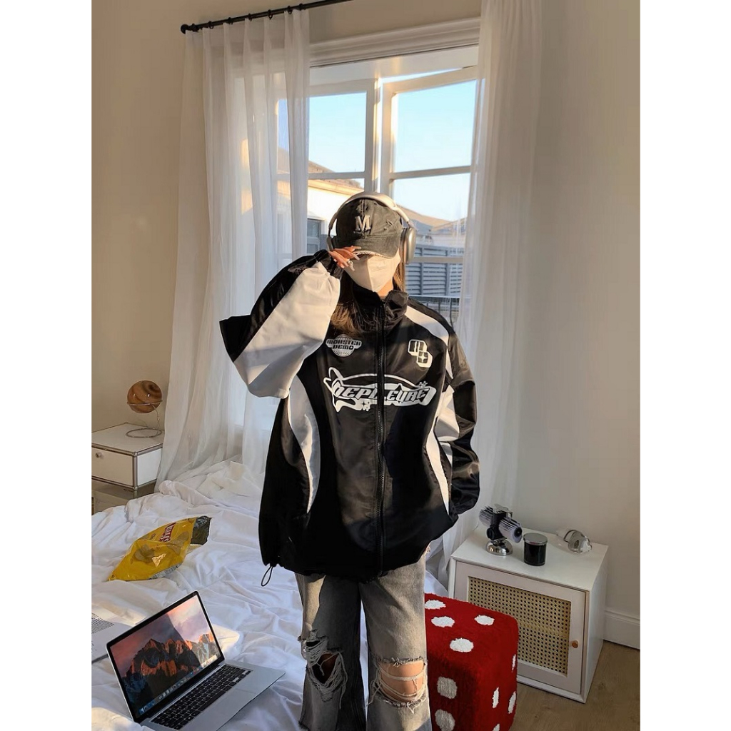 Áo Khoác Dù Nam Nữ Cổ Bẻ Form Unisex Phối Hình Cực Chất - OLIVILA