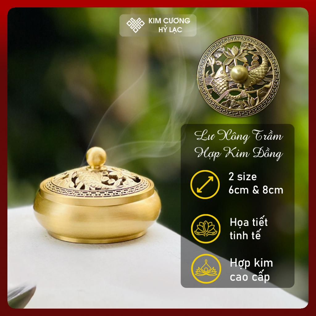 Lư Đốt Trầm Lư Xông Trầm Hương Thờ Cúng Trang Trí Bàn Thờ Mật Tông