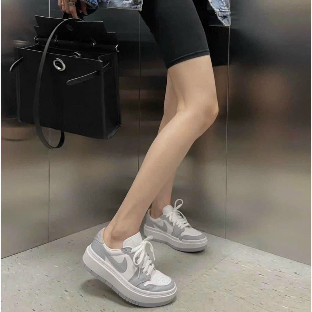 Giày Air Jordan 1 Elevate xám xanh đế cao cổ thấp, giày JD 1 Air đế bánh mì nữ hồng vàng hottrend 2023 mới cao cấp