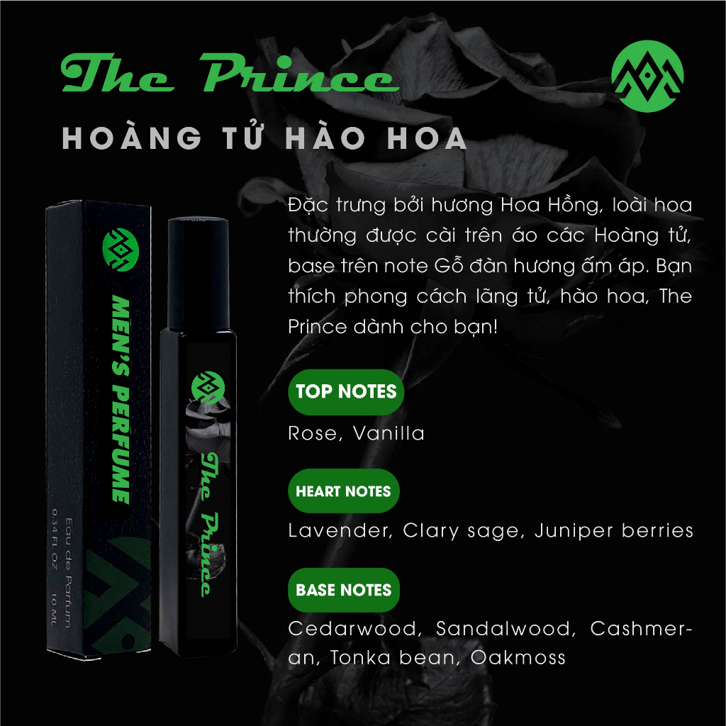 Nước Hoa Nam Giới Hoàng Từ Đào Hoa The Prince MILIMAN 10ml