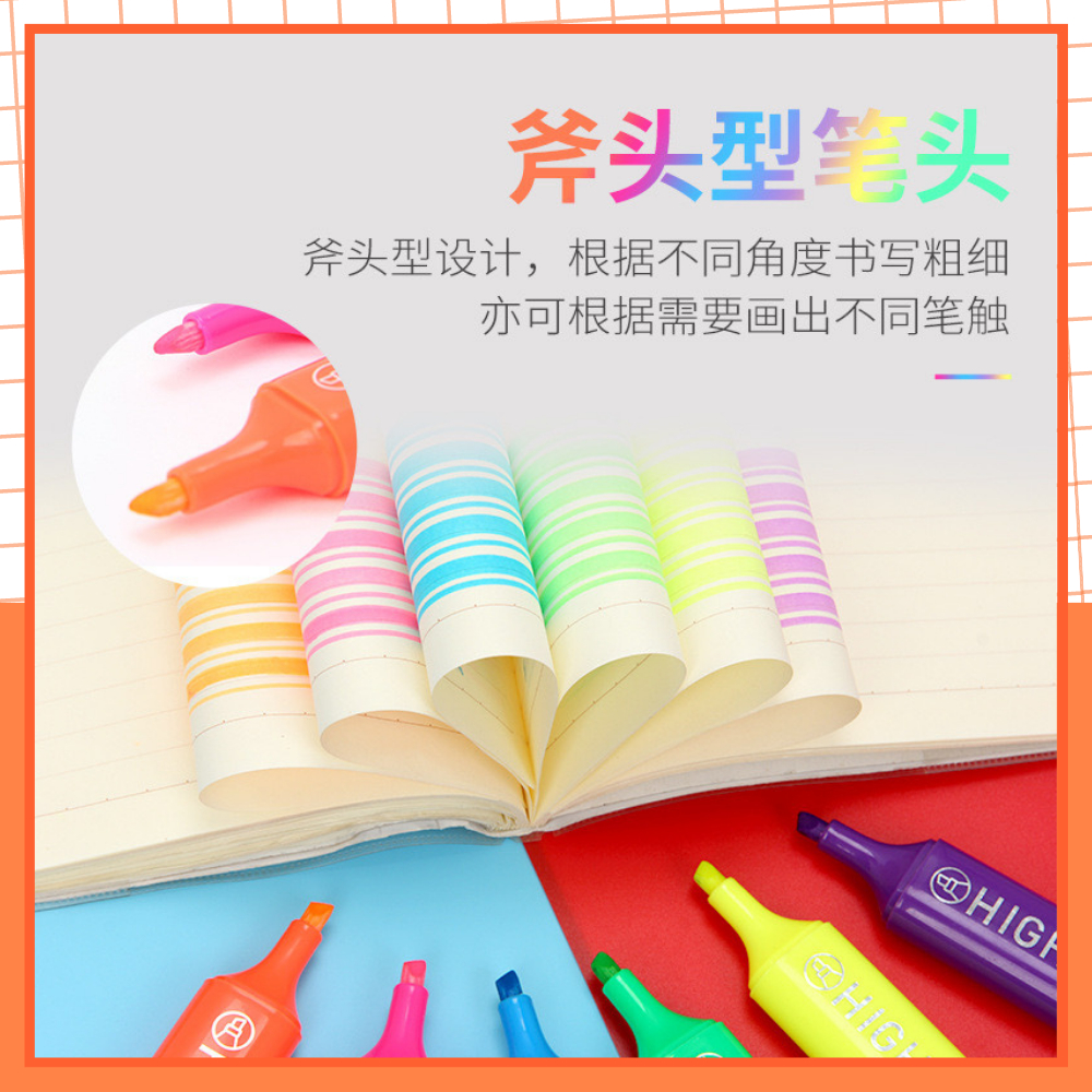 Bút Đánh Dấu Highlight Dạ Quang 6 Màu