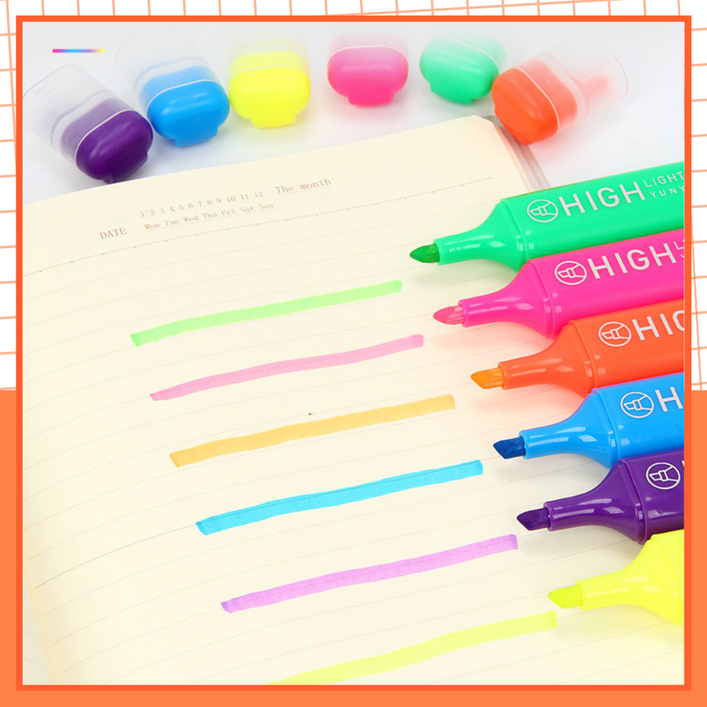 Bút Đánh Dấu Highlight Dạ Quang 6 Màu