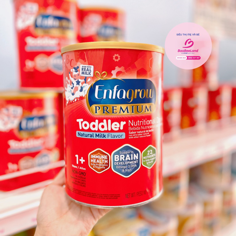 [𝗗𝗔𝗧𝗘 𝟭𝟬/𝟮𝟬𝟮𝟰] Sữa Bột Enfagrow Premium Toddler Mỹ Nắp Vàng Mẫu Mới Hộp 1,04kg từ 1-3y - BAABEELAND