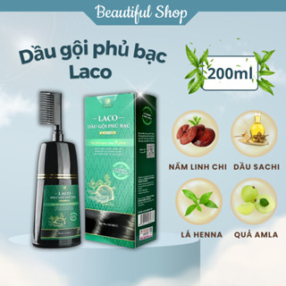 Dầu Gội Phủ Bạc Laco Black Hair 200ml, Thảo Dược Nhuộm Đen Giúp Tóc Đen Tự Tin Sau 9 Phút BEAUTIFUL SHOP