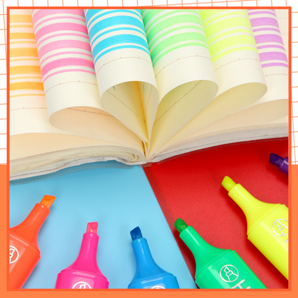 Bút Đánh Dấu Highlight Dạ Quang 6 Màu