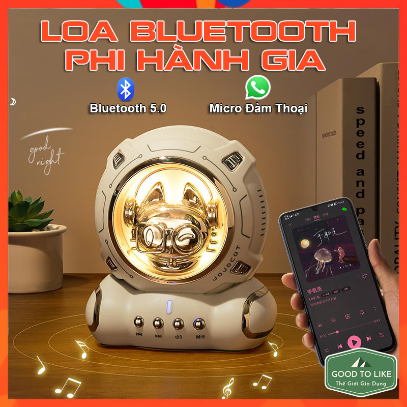 Loa Bluetooth Phi Hành Gia JOJO CAT Tích Hợp Led Nhiều Màu,Bass Cực Mạnh,Âm Thanh Vòm Kết Nối Điện Thoại,Tivi,Laptop