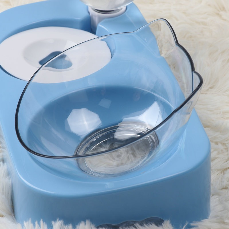 Bát ăn đôi trái tim dành kèm bình nước tự động dành cho chó mèo