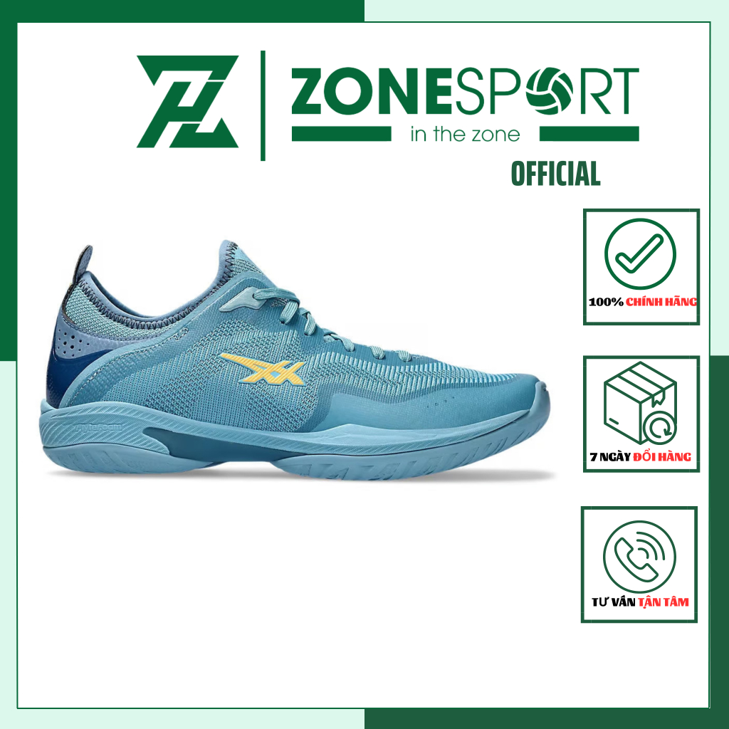 Giày Asics Glide Nova FF 3 Xanh - Giày Chuyên Bóng Rổ, Bóng Chuyền cổ thấp thiết kế cao cấp đế cao su giảm chấn đàn hồi