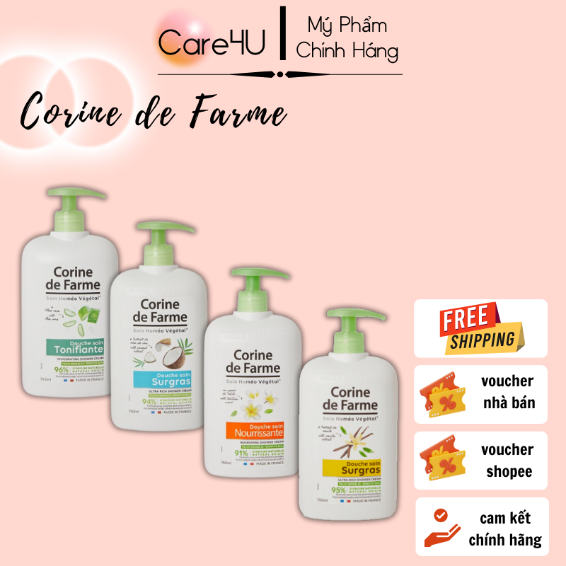 Sữa tắm dưỡng da Corine de Farme 750ML