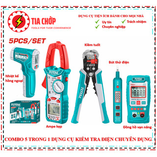 5 trong 1 dụng cụ kiểm tra điện total / tos23026 / bộ dụng cụ chẩn đoán sửa chữa điện / bộ viễn thông 5 món