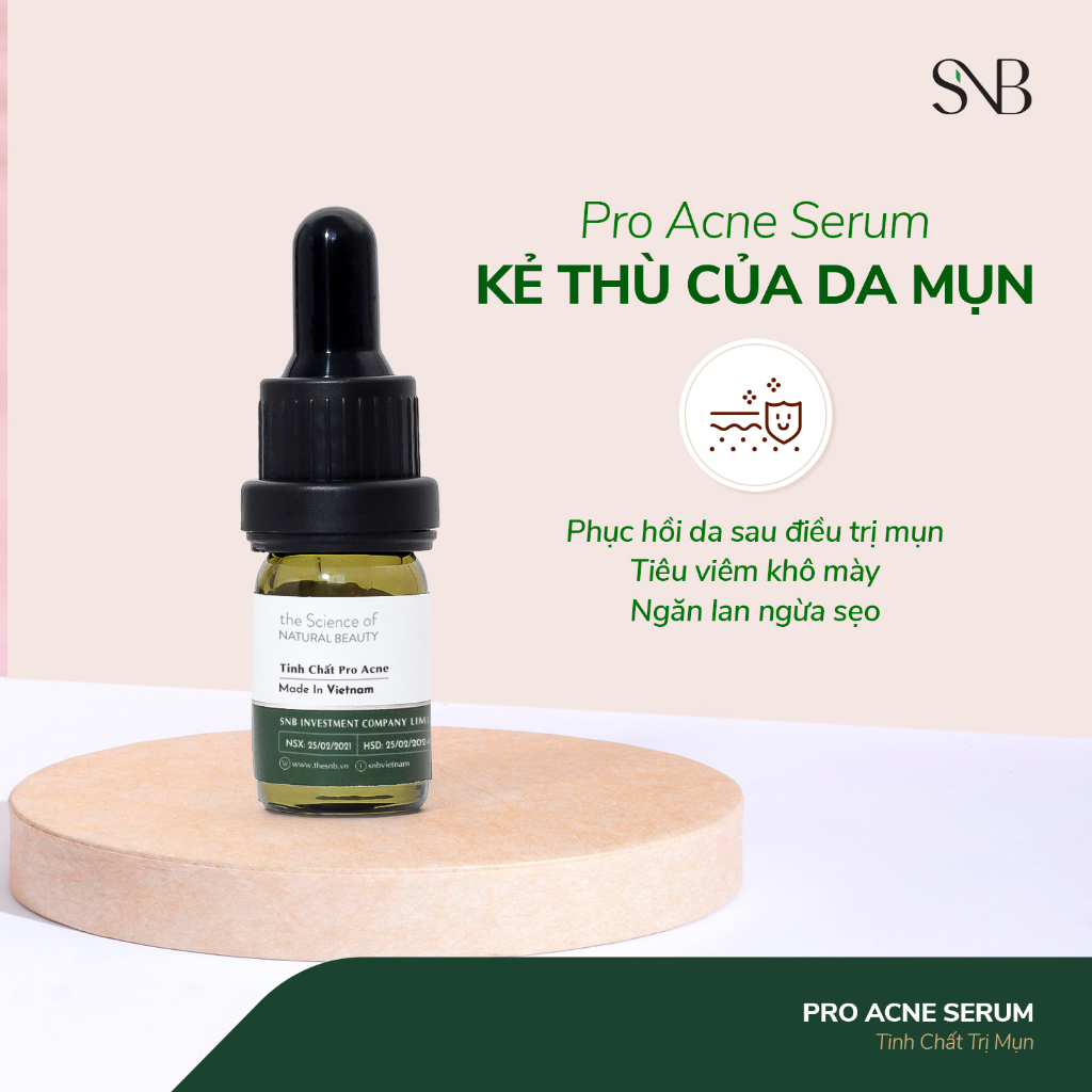 PRO ACNE SERUM SNB 5ml - Tinh Chất Giảm Mụn Dùng Cho Mụn Bọc, Mụn Mủ, Mụn Đầu Đen, Đầu Trắng