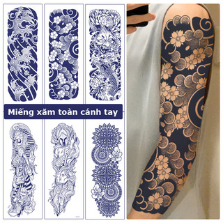 Hình xăm thảo dược toàn cánh tay, hình xăm chống thấm nước nhiều hình lựa chọn