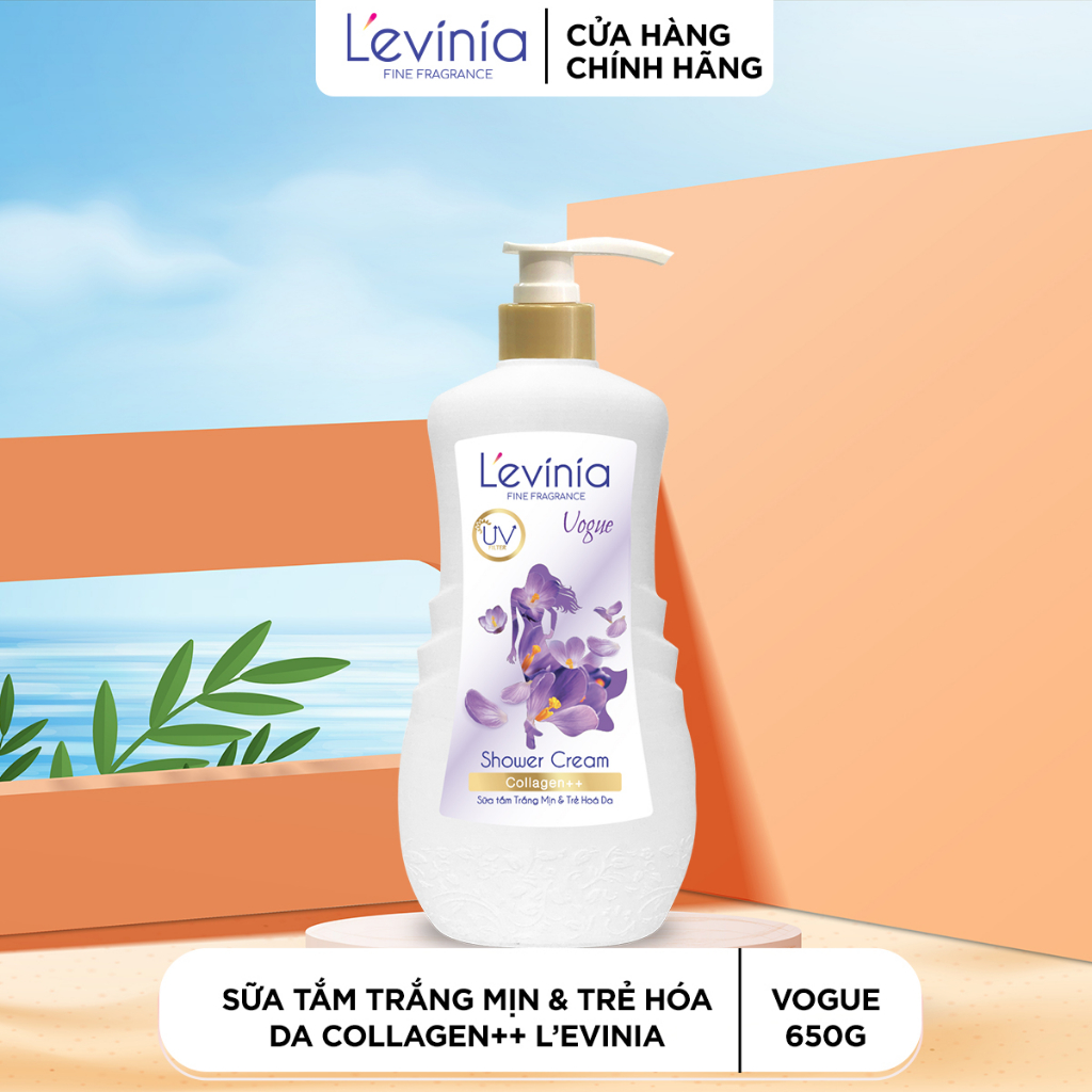 Sữa Tắm Trắng Mịn & Trẻ Hóa Da Collagen++ VOGUE L'evinia 650ml